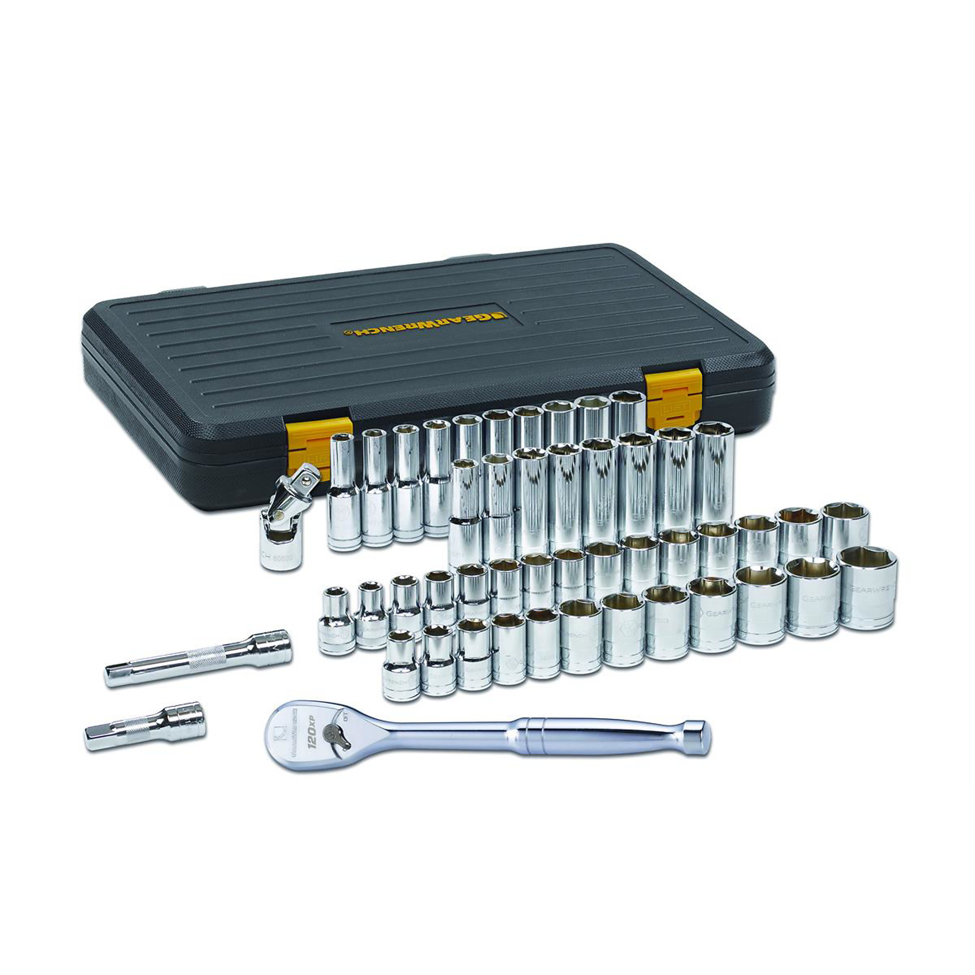 GearWrench 49-Pc. 1/2in. Drive 6-Point 120XP Standard Deep SAE/Metric Mechanics Tool Set, Model# KDT80700P